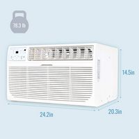 Keystone - 14,000 BTU 230V Through-the-Wall Air Conditioner with Follow Me LCD Remote Control - W... - Angle