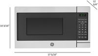 GE - 0.7 Cu. Ft. Compact Microwave - Stainless Steel - Angle