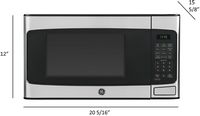 GE - 1.1 Cu. Ft. Mid-Size Microwave - Stainless Steel - Angle