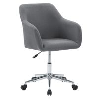 CorLiving - Marlowe Upholstered Chrome Base Task Chair - Gray - Angle