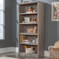 Sauder - 5-Shelf Display Bookcase w/ 3 adjustable Shelves - Laurel Oak - Angle