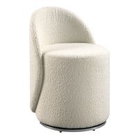 OSP Home Furnishings - Lystra Swivel Vanity Chair - Textured Cream - Angle