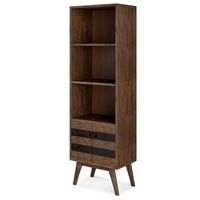 Simpli Home - Clarkson Bookcase with Storage - Rustic Natural Aged Brown - Angle