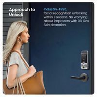 Lockly - Visage Smart Lock Wi-Fi Deadbolt Keyway/Fingerprint/Facial Unlock - Satin Nickel - Satin... - Angle