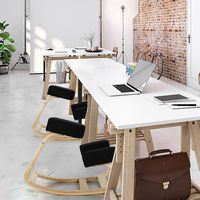 Costway - Ergonomic Upright Posture Kneeling Rocking Office Chair Stool - Black - Angle