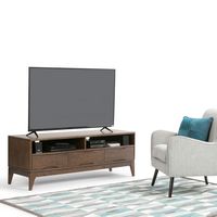 Simpli Home - Harper SOLID HARDWOOD 60 inch Wide Mid Century Modern TV Media Stand in Walnut Brow... - Angle