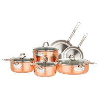 Viking - 3-Ply Hammered 10 Piece Cookware Set - Copper - Angle