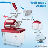 Costway 660 lb/H Commercial Ice Crusher with Dual Blades Safety On/Off Switch for Home - Red - Angle