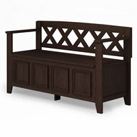 Simpli Home - Amherst Entryway Storage Bench - Farmhouse Brown - Angle