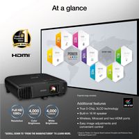 Epson - Pro EX9240 3LCD Full HD 1080p Wireless Projector with Miracast - Black - Angle