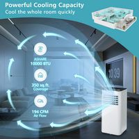 Costway 10000 BTU Portable Air Conditioner Cools up to 350 sq.ft 3-in-1 Air Cooler with Fan Dehum... - Angle
