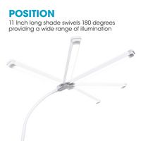 OttLite - Swivel LED Desk Lamp with USB Charging and Stand - White - Angle