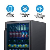 NewAir - 24” 177-Can Built-In Beverage Cooler with Precision Temperature Controls and Adjustable ... - Angle