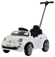 Best Rideon Cars - Fiat 500 Push Car Stroller - White - Angle
