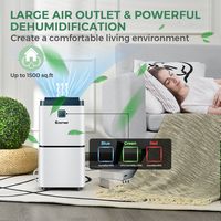 Costway 24 Pints 1500 Sq. Ft Dehumidifier For Medium To Large Room w/ Indicator - White - Angle