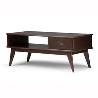 Simpli Home - Draper Mid Century Coffee Table - Medium Auburn Brown - Angle