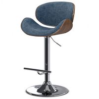 Simpli Home - Marana Bentwood Adjustable Swivel Bar Stool - Distressed Blue - Angle