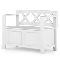 Simpli Home - Amherst Small Entryway Storage Bench - White - Angle