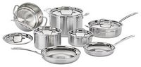 Cuisinart - MultiClad Pro 12-Piece Cookware Set - Steel - Angle