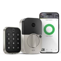 Yale - Assure Lock 2 - Smart Lock Keyless Wi-Fi Deadbolt with Push Button Keypad Access - Satin N... - Angle
