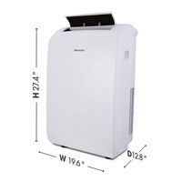 Hisense - 8,000 BTU Smart Portable Air Conditioner with Wi-fi and Remote Control - White - Angle