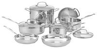 Cuisinart - Chef's Classic 11-Piece Cookware Set - Stainless-Steel - Angle