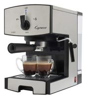 Capresso - EC50 Espresso Machine with 15 bars of pressure and Milk Frother - Stainless Steel - Angle
