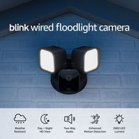 Blink - Outdoor Wired 1080p Security Camera with Floodlight - Black - Angle