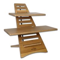 Victor - Acacia Wood Stand-Up Desk Converter - Brown - Angle