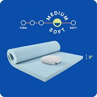 Sealy - Sealy® Dreamlife™ 3” Gel Memory Foam Mattress Topper with Cooling Cover, CA King - Blue - Angle