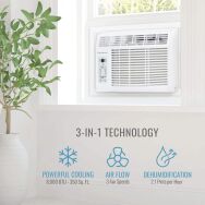 Keystone - 8,000 BTU 115V 350 Sq. Ft. Window Air Conditioner with Remote - White - Angle