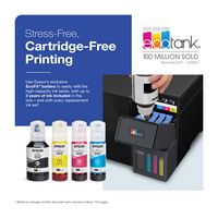 Epson - EcoTank ET-2980 Wireless All-in-One Color Supertank Inkjet Printer - Black - Angle