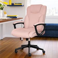Serta - Connor Upholstered Executive High-Back Office Chair with Lumbar Support - Microfiber - Pink - Angle
