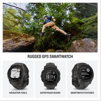 Garmin - Instinct E GPS Smartwatch 40 mm Fiber-reinforced Polymer - Black with Charcoal Band - Angle