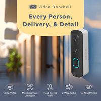 Swann - EVO HD Wi-Fi Video Doorbell: Wired or wire-free, motion detection, night vision, 2-way ta... - Angle