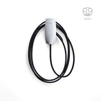 Tesla - Wall Connector Level 2 Hardwired Electric Vehicle (EV Charger) - up to 48A - 24' - White - Angle