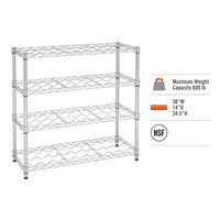 TRINITY - EcoStorage 4-Tier | 36x14x34.5 | Commercial Wine Rack | NSF | - Chrome - Angle