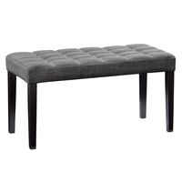 CorLiving - California Fabric Tufted Bench - Dark Grey - Angle