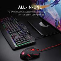 REDRAGON - S101-3 Wired Gaming Keyboard and Mouse Combo, RGB Backlit Gaming Keyboard, 3200 DPI Ga... - Angle