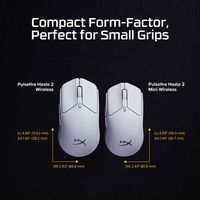HyperX - Pulsefire Haste 2 Core Lightweight Wireless Optical Gaming Mouse - Wireless - White - Angle