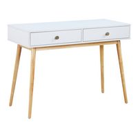 OSP Home Furnishings - Kayla Mid-Century Writing Desk - White/Light Wood - Angle