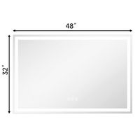 LOVMOR - 48 x 32 Inches Tempered Glass LED Bathroom Mirror with Anti-Fog & 3-Color Dimmable Light... - Angle