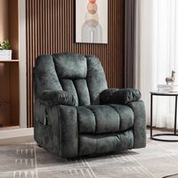 Bestier - Set of 2 40.6 in. W Oversize Power Lift Recliner Chair with Massage and Heating - Gray - Angle