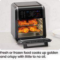 Chefman - ExacTemp 12 Quart 5-in-1 Air Fryer with Integrated Smart Thermometer, 28 Presets - Black - Angle