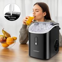 Costway Countertop Ice Maker with Soft Chewable Pellet Ice  Ready in 6 Mins Black - Black - Angle