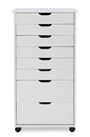 Linon Home Décor - Monte Eight-Drawer Rolling Storage Cart - Whitewash - Angle