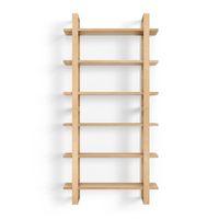 Burrow - Index Hardwood 6-Shelf Bookshelf - Oak - Angle