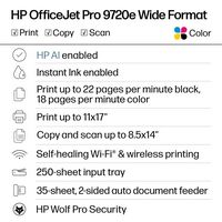 HP - OfficeJet Pro 9720e Wireless AI-Enabled Wide Format All-in-One Inkjet Printer with 3 Months ... - Angle