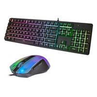iBUYPOWER - Chimera KM7 Full-Size Wired Membrane RGB Keyboard and Optical Mouse Bundle - Black - Angle