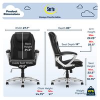Serta - Amplify Work or Play Ergonomic High-Back Faux Leather Swivel Executive Chair with Mesh Ac... - Angle